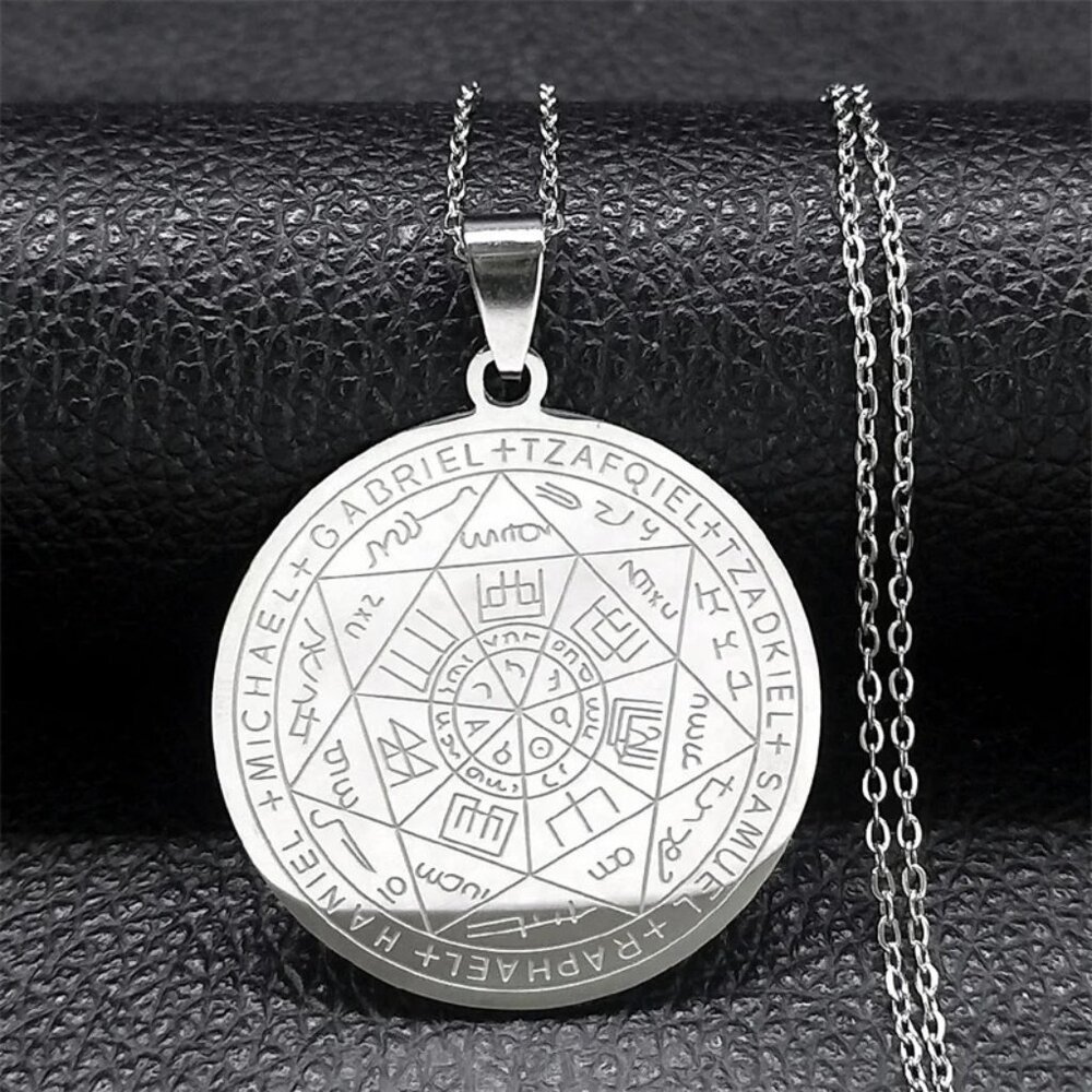 Stainless Steel 7 Archangel Seal Necklace | Protection Amulet